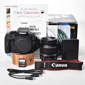 Canon EOS Rebel SL1 DSLR Camera 18.0MP132 Clicks 18-55mm lens HD Video 64GB SD